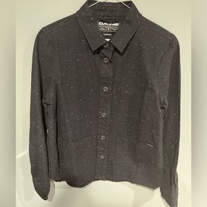 DAKINE Long Sleeve Button Down Confetti Speckle Shirt Shacket Black S